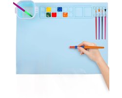 Tekenmat - Verfmat - Blauw - Verfplacemat - Verven - Kinderen- Art Set - Creativiteitsdoos voor kinderen - Knutselen- Knutselplacemat- Kinder placemet- Verfmat - Siliconen