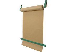 Tekenrol - aan leren lussen | ZEEGROEN (Papierrol: bruin) NU MET: verstevigde afscheurstrook! (wandborden - tekstborden - tekenbord)