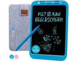 Tekentablet "Blauw" 12 inch - Educatief Speelgoed Jongen 3 Jaar - Kinderspeelgoed 4 Jaar - Tekenen - Kinderspeelgoed 5 Jaar - 6 Jaar - 7 Jaar - Leren Tekenen - Digitaal Notitieblok - Kinderspeelgoed 3 Jaar - Kadootjes - Cadeautjes - Kado - Jongens