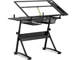 Tekentafel - 120 x 60 x 90 cm - kantelbaar - glazen blad - Fromm & Starck