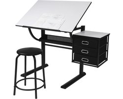 Tekentafel met Verstelbaar Werkblad en Kruk - Ideaal voor Architecten en Kunstenaars