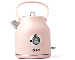 TEKROA® Elektrische Waterkoker 1,7 Liter met Temperatuurmeter - RVS - 360° Draaibaar - 2000W - Snelkookfunctie - roze
