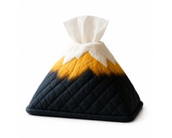 TEKROA® Tissuehouder - Tissue Box – Decoratieve berg Fuji tissuehouder van stof - Voor tafelblad - Badkamer - Kantoor -Nachtkastjes - 20 x 8 x 7cm