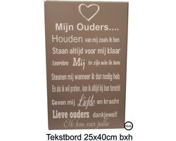 Tekstbord  mijn Ouders Vaderdag Moederdag Papa Mama  Wandbord Spreukbord Quotebord Cadeau Geschenk Verjaardag Spreuken Spreuk Quoteborden Wand Quote Bord Muur Decoratie Hout Tekst Handgemaakt