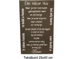 Tekstbord Nieuw Huis Housewarming  Samenwonen Huisparty wandbord Spreukbord Quotebord Cadeau Geschenk  Spreuk Borden Spreuken Quoteborden Wand Quote Bord Muur Decoratie Hout Tekst Handgemaakt