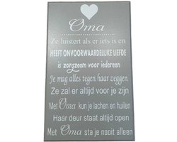 Tekstbord Oma Liefde Opkikker wandbord Spreukbord Quotebord Cadeau Geschenk  Moederdag Verjaardag Spreuk Borden Spreuken Quoteborden Wand  Quote  Bord Muur Decoratie Hout Tekst Handgemaakt