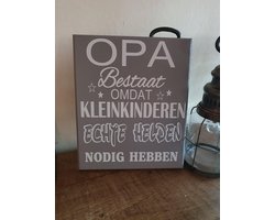Tekstbord Opa Kleinkinderen Helden  Wandbord Spreukbord Quotebord Cadeau Geschenk Vaderdag Papa Verjaardag Spreuken Spreuk Quoteborden  Wand  Decoratie Quote Bord  Muur Hout Tekst Handgemaakt