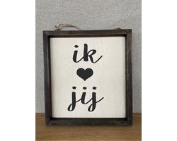 Tekstlijstje ik (hartje) jij / tekstbordje / liefde / cadeau