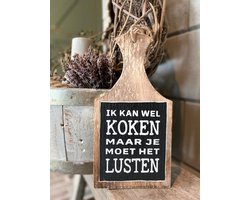 Tekstplank Ik kan wel koken - 30x15 cm - keuken  - cadeau  - vriendschap