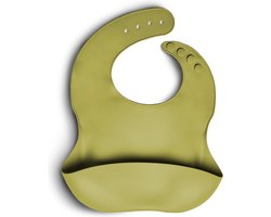 Telano® Slabbetje met Opvangbakje Groen - Siliconen Slabber Baby Peuter - Verstelbaar en Waterproof - Kraamcadeau Jongen - Meisje