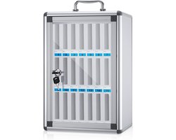Telefoon Opbergkast - Opbergdoos Kast - Veilig Opbergen - Met Slot en Sleutel - Tot 60 Telefoons - Aluminiumkleur