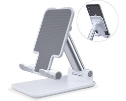 Telefoon & Tablet Houder LB-504 - Bureau | iPad / iPhone  / Samsung Tafel Standaard | Wit | in hoogte verstelbaar