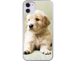 Telefoonhoesje Geschikt voor iPhone 11 hoesje - Golden Retriever puppy liggend op de bank - Siliconen Telefoonhoesje Telefoonhoesje