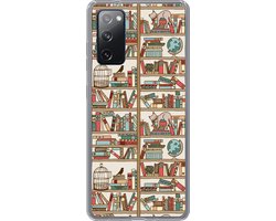 Telefoonhoesje Geschikt voor Samsung Galaxy S20 FE hoesje - Kat - Boek - Kast - Jongens - Meisjes - Kinderen - Kind - Siliconen Telefoonhoesje Telefoonhoesje