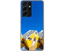 Telefoonhoesje Geschikt voor Samsung Galaxy S21 Ultra hoesje - Rotterdam - Kubus - Woning - Siliconen Telefoonhoesje