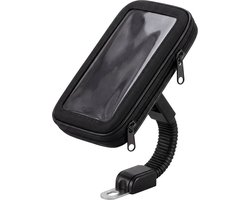 Telefoonhouder Scooter - Scooterhouder Telefoon - GSM Houder Scooter - Spiegel - Verstelbare Arm - Spiegel - Waterdicht - Draaibaar