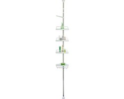 Telescopisch doucherek uit chroom, verstelbaar 155 - 320 cm met extra handdoekrek