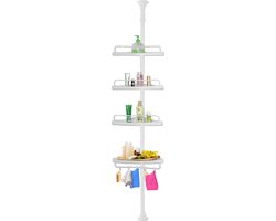 Telescopisch doucherek, verstelbaar 90-305 cm, wit
