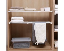 Telescopisch garderobesysteem rek kast schaalbaar opbergrek verstelbare lengte 732-128 cm