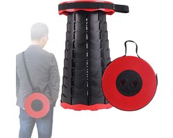 Telescopische Kruk - Opvouwbare Stoel - Kamperen Wandelen - Sterke Stevige - 400 Kg Belasting - Rood