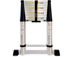 Telescopische ladder – Telescoopladder aluminium – Maximale hoogte 5,40 meter – Telescoopladder met stabilisatiebalk – Mexxo
