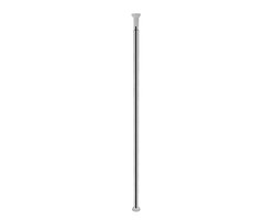 Telescopische stang zonder boren 140-260 cm, douchegordijn, roestvrij staal 304 Ø25 mm, zilver/wit