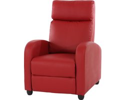 Televisiefotelstoel Relaxfauteuil Ligstoel Denver, kunstleer ~ rood
