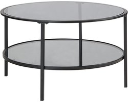 TELLAKA - Salontafel - Zwart - ø 80 cm - Veiligheidsglas