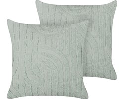 TELLIMA - Sierkussen set van 2 - Mintgroen - 45 x 45 cm - Katoen