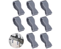 Telooco 8 stuks grijze handdoekklemmen, plastic handdoekklemmen, handdoekklemmen, keukenklemmen, stoel- en keukenhanddoekklemmen voor badkamerhanddoekrekken en -planken, handdoekhouderklemmen