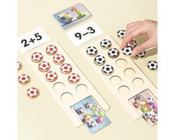 Telraam Houten Spel - Reken Speelgoed - Leren Tellen - Voetbal Thema - 245 cm - Multicolor