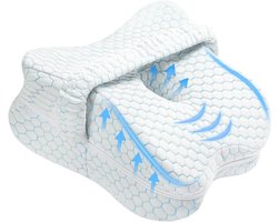 TEMGoods - Ergonomisch Kniekussen met Memory Foam voor Zijligging - Ondersteuningskussen voor Knieën - Afneembare Wasbare Hoes - Slaapkussen met Uitlijning