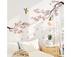 TEMGoods - Kersenbloesem muurstickers voor woonkamer en slaapkamer decoratie met bloemen en vogels