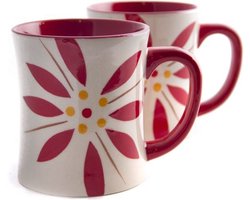 Temp-tations - Grote Koffiemok - Set van 2 - 450 ml - Old World Red