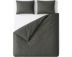 Ten Cate 100% Katoensatijnen Tweepersoons Dekbedovertrek - 200x200/220 - Antraciet