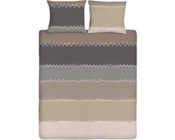 Ten Cate Dekbedovertrek - Dekbedovertrek 240 x 220 katoen - Dekbedovertrekken - Dekbedovertrek 240 x 220 - Zigzag Taupe