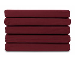 Ten Cate Hoeslaken 140x200 - Katoensatijn - Hoeslakens - Geschikt voor boxspring en matras - Hoekhoogte 35cm - Elastiek Rondom - Strijkvrij - Bordeauxrood