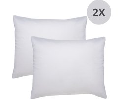 Ten Cate Katoensatijnen Kussensloop 60 x 70 - Satijnen Kussenhoes - (2 stuks) - Kussensloop satijn - 60x70 cm - Wit