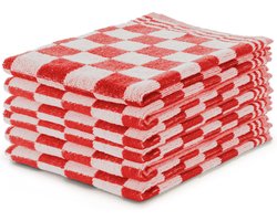 Ten Cate Keukendoeken Set Blok Rood – 50x50 – Set van 6 – Geblokt – Blokdoeken – 100% katoen – Keukendoek – handdoeken