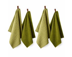 Ten Cate Keukenhanddoeken Set – 4-delig – 2x Keukendoek 50x50 cm & 2x Theedoek 60x65 cm – 100% Katoen – Mosgroen