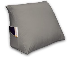 Ten Cate Leeskussen - Zitkussen - Leeskussen voor in bed - Leeskussen voor Boeken - Lekker Lui Lezen Kussen - inclusief Leeskussen Hoes - Kussensloop - Grijs