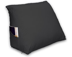 Ten Cate Leeskussen - Zitkussen - Leeskussen voor in bed - Leeskussen voor Boeken - Lekker Lui Lezen Kussen - inclusief Leeskussen Hoes - Kussensloop - Zwart