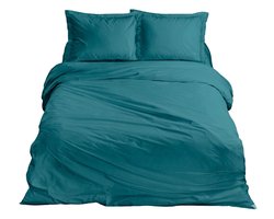 Ten Cate Premium Dekbedovertrek - Dekbedovertrek 140 x 200 - Dekbedovertrekken - Dekbedovertrek 1 persoons - Satijn - Deep Teal