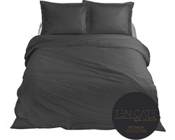 Ten Cate Premium Dekbedovertrek - Dekbedovertrek 200x200/220 tweepersoons - Dekbedovertrekken - Dekbedovertrek 200x220 - Satijn - Antraciet