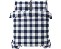 Ten Cate Tweepersoons Dekbedovertrek 200x200 - 100% Katoen - Milo Marine - 200x200/220 cm