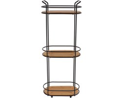 Tendance Badkamer organizer - zwart - metaal/hout - 3 lagen - 62 x 25 x 14 cm - doucherek