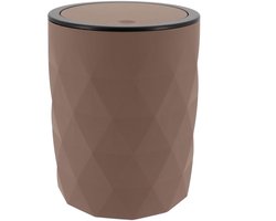 Tendance Badkamer prullenbak Diamond - bruin - kunststof - 8 x 34 cm