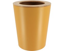Tendance Badkamer prullenbak/afvalbak 103 series - oker geel - 5 liter - 20 x 25 cm - metaal/bamboe hout