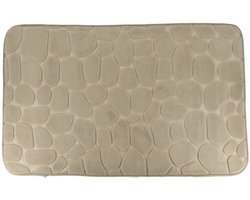 Tendance Badmat mat Pebble - microfiber - Memory Foam - taupe - 50 x 80 cm - antislip - badkamer