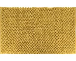 Tendance Badmat microfiber - bolletjes - oker geel - 50 x 80 cm - absorberend - badkamer mat - antislip - zacht